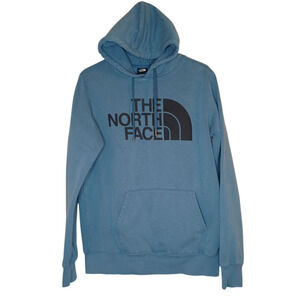 The North Face Mens M Hoodie Jacket Sweatshirt Blue Black Pullover Cotton Blend‎